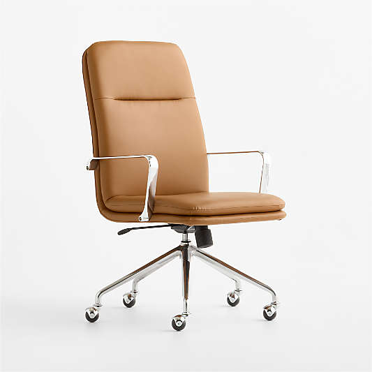 Smythe Cognac Faux Leather Office Chair