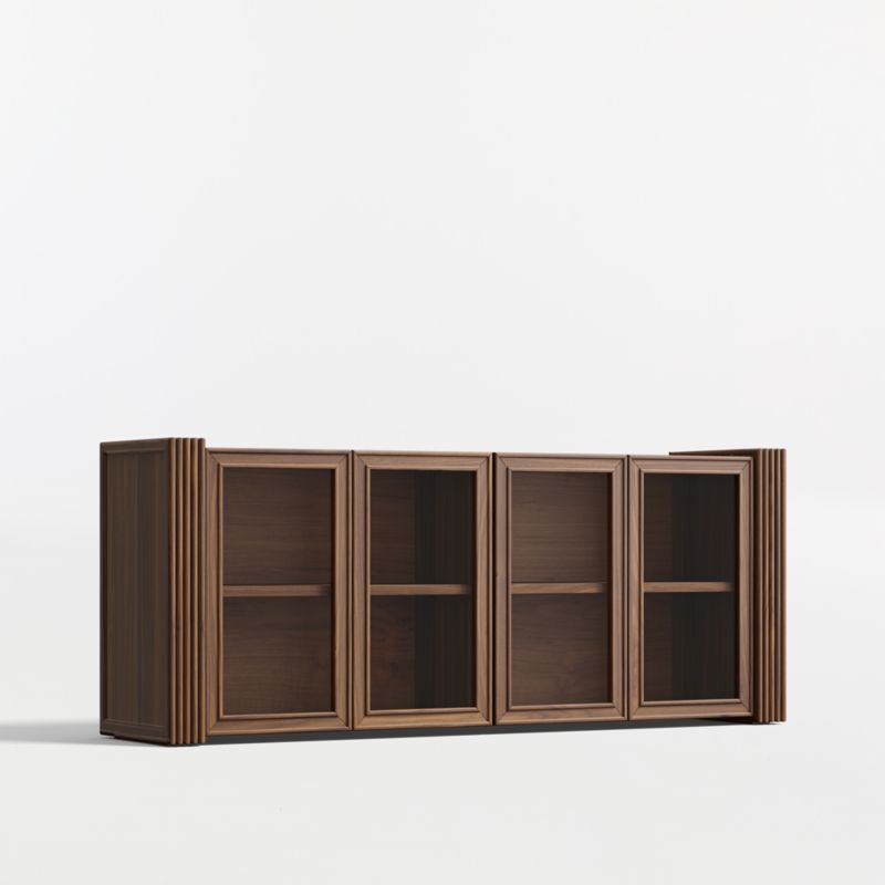 Siena 74" Walnut Wood Storage Media Console - image 3 of 7