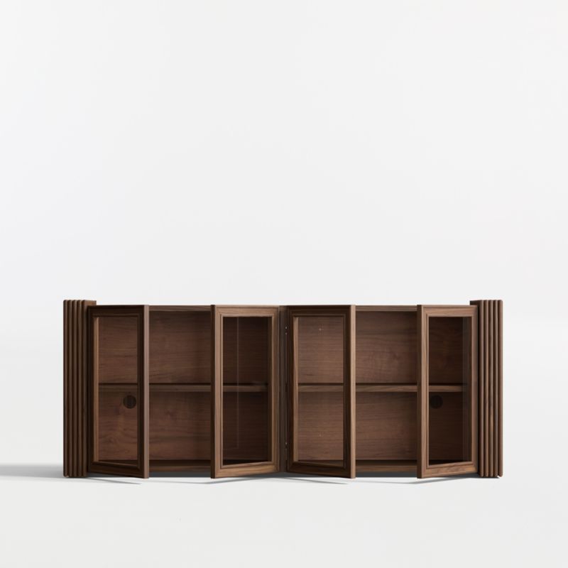 Siena 74" Walnut Wood Storage Media Console - image 2 of 7