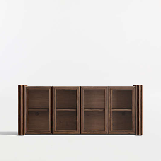 Siena 74" Walnut Wood Storage Media Console