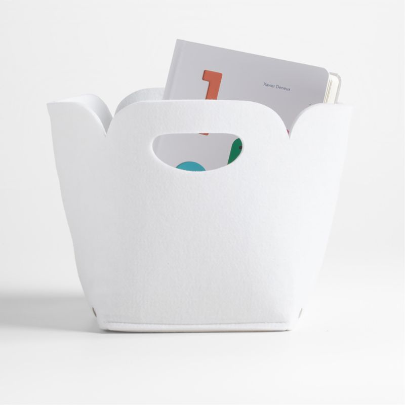 Aw Snap White Felt Cube Storage Bin