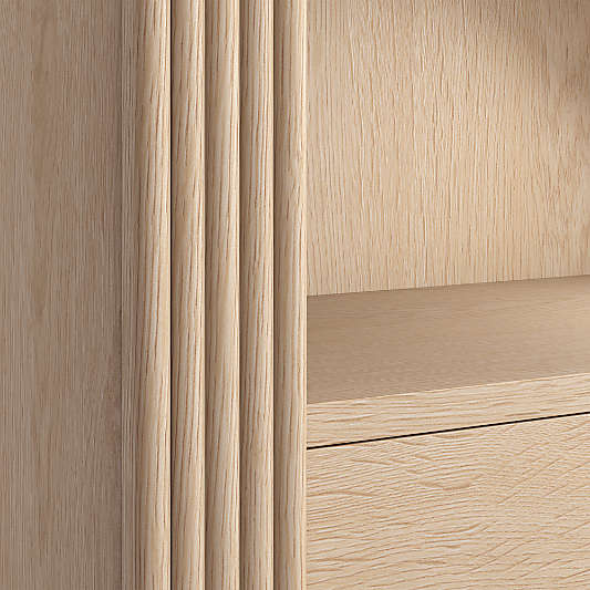 Siena 34" Whitewash Wood 4-Shelf Storage Bookcase with Drawer