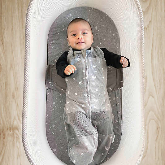 Happiest Baby Snoo Baby Bassinet Grey with Stars Fitted Sheet