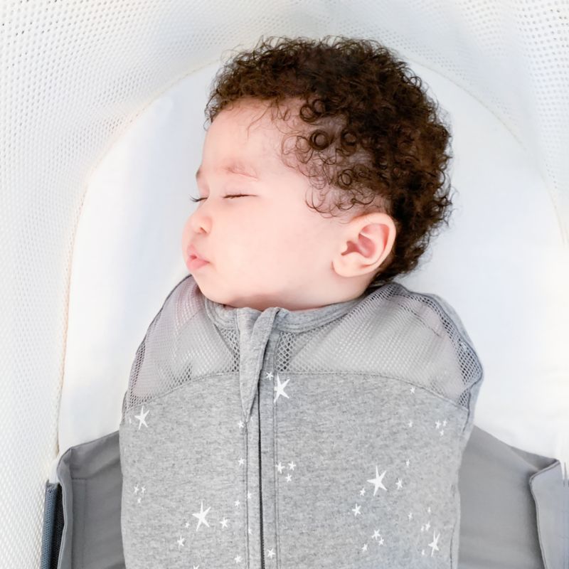 Happiest Baby SNOO Small Grey with Stars Organic Cotton Baby Sleep Sack - image 2 of 4