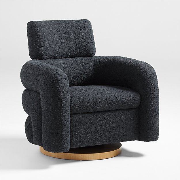 Snoozer Grey Boucle Swivel Nursery Glider Chair by Leanne Ford Reviews Crate Kids