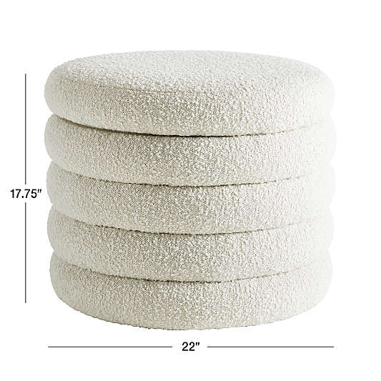 Snoozer Cream Storage Ottoman