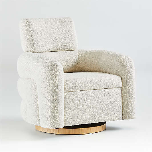 Snoozer Cream Boucle Nursery Swivel Glider by Leanne Ford
