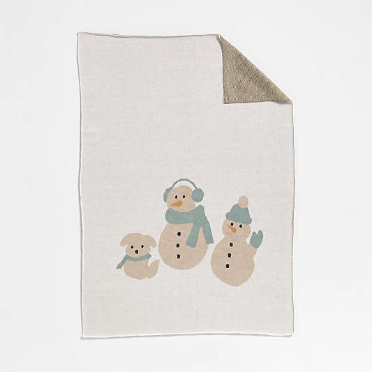 Snow Friends Organic Cotton Baby Christmas Stroller Blanket