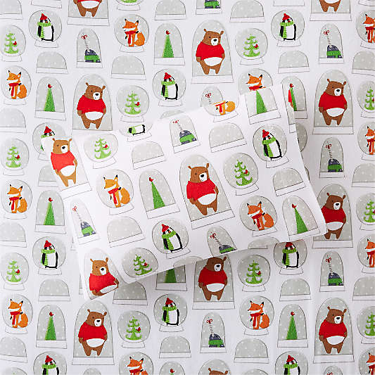 Organic Snow Globe Flannel Toddler Pillowcase