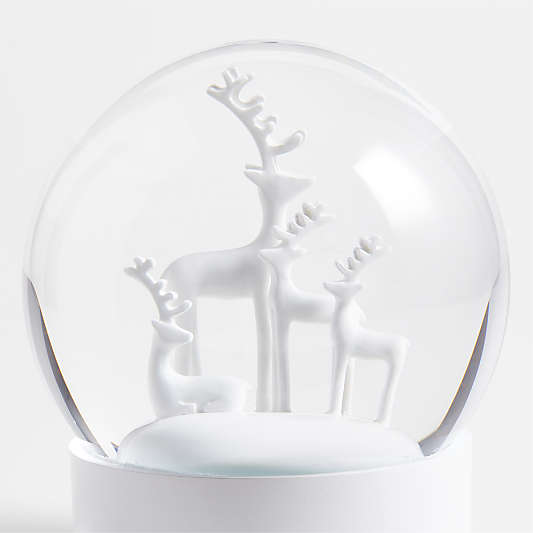 Large White Holiday Snow Globe Decorative Object