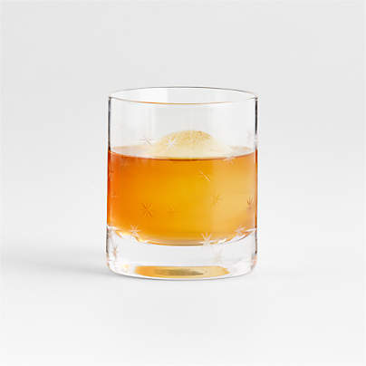 Candy Canes Double Old-Fashioned Glass | Crate & Barrel