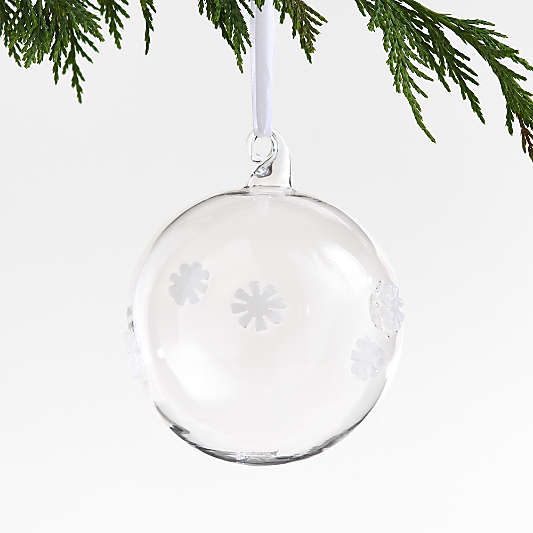 Snowflake Glass Ball Christmas Ornament