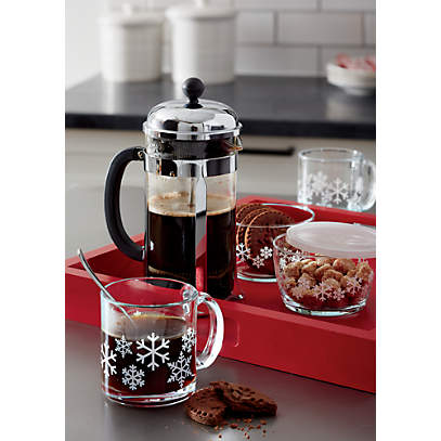 Bodum Chambord Stainless Steel 34-oz. French Press with Walnut Wood Handle | Crate & Barrel