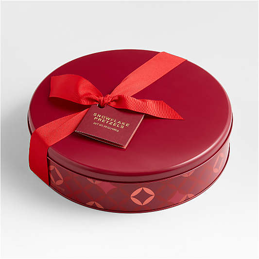 White Snowflake Pretzels in Gift Tin