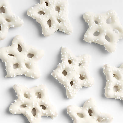 White Snowflake Pretzels in Single-Serve Tent Gift Box