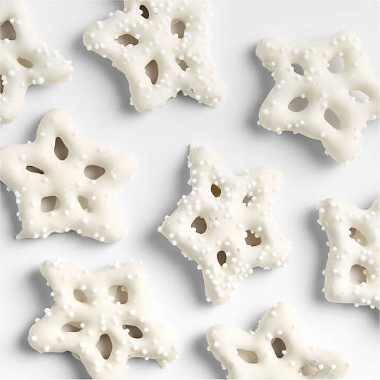 White Snowflake Pretzels in Single-Serve Tent Gift Box