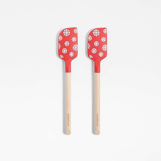 Snowflake Red Silicone Mini Spatulas, Set of 2