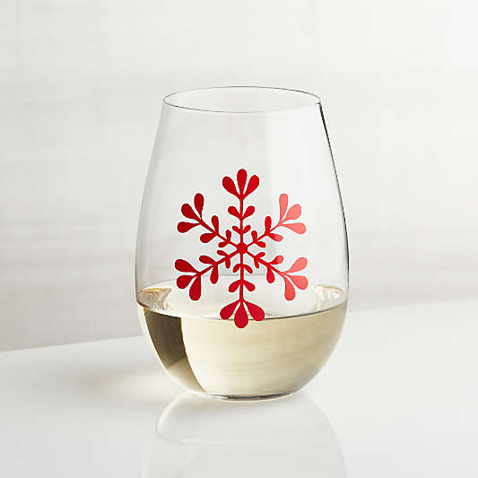 Snowflake Stemless Wine Glass