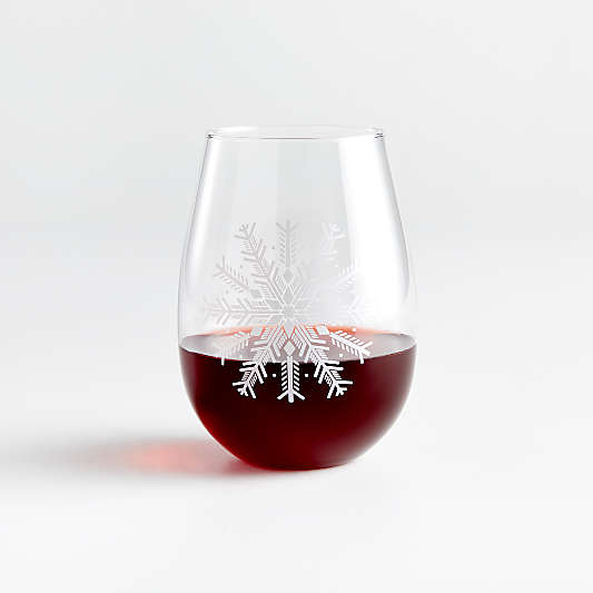 Snowflake Stemless Wine Glass