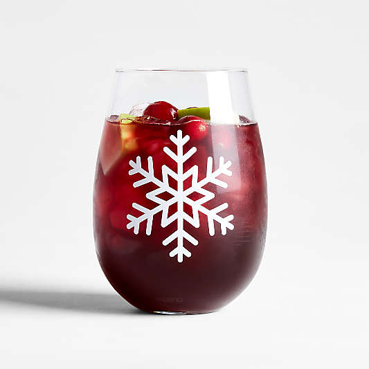 Snowflake Stemless Wine Glass