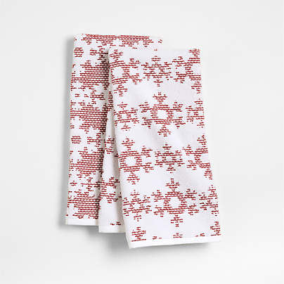 Textured Terry Snowflake Dish Towel, Set of 2