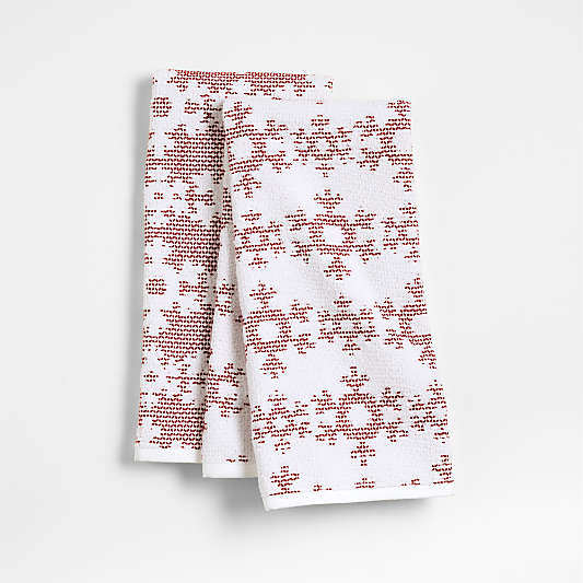 Textured Terry Snowflake Dish Towel, Set of 2