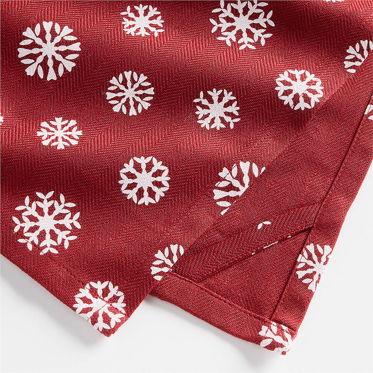 Snowflakes Red Organic Cotton Dish Towel + Reviews