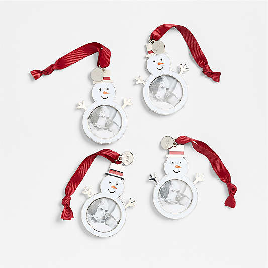 Snowman 2025 Frame Christmas Tree Ornament, Set of 4