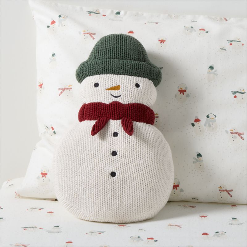 Snowman Knit Kids Christmas Throw Pillow - image 0 of 8