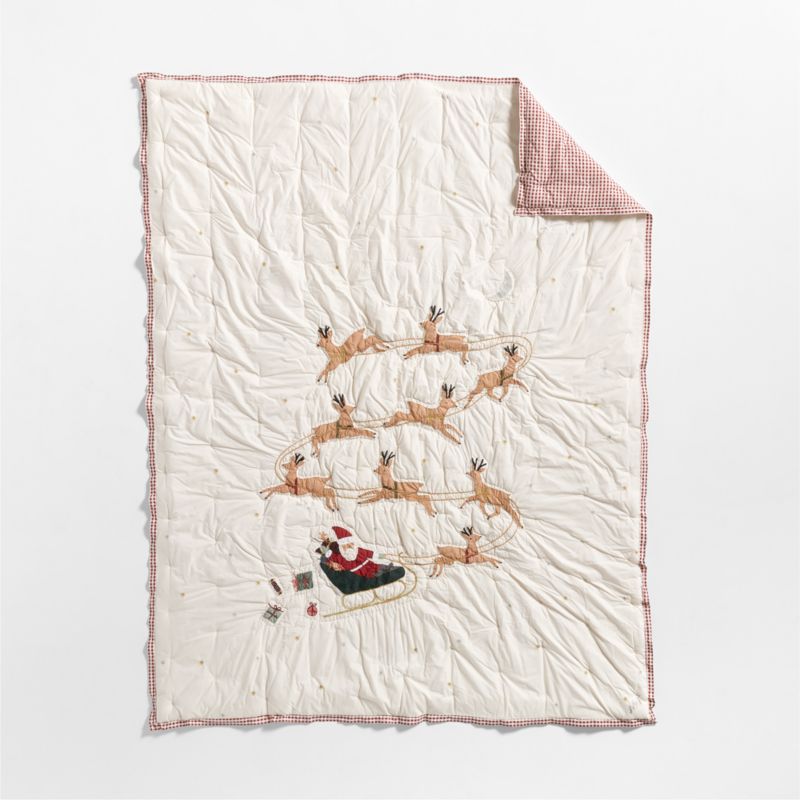 Santa's Snowy Flight Kids Twin Quilt - image 2 of 6