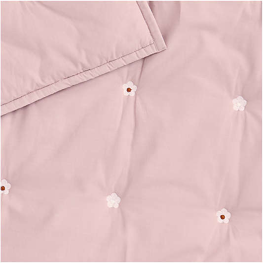 Puffy Down Floral Icon Purple Kids Throw Blanket