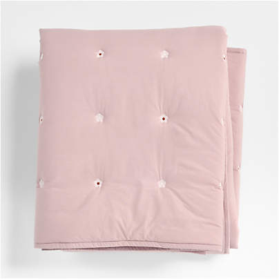 Puffy Down Floral Icon Purple Kids Throw Blanket