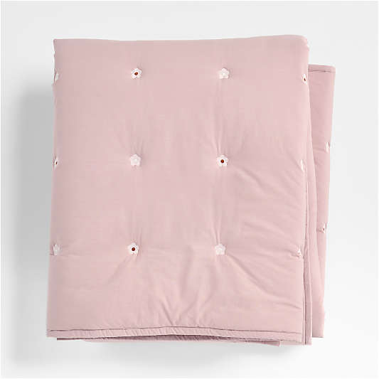 Puffy Floral Icon Purple Kids Throw Blanket