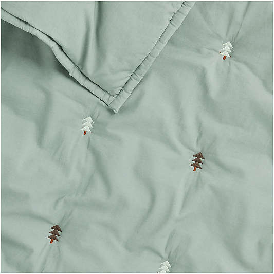 Puffy Down Tree Icon Green Kids Throw Blanket
