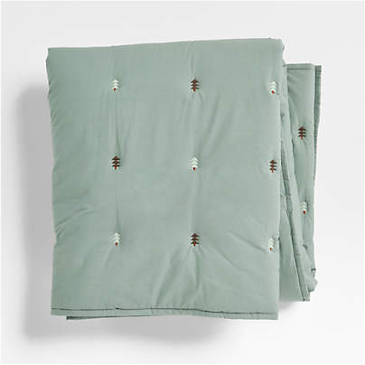 Puffy Down Tree Icon Green Kids Throw Blanket