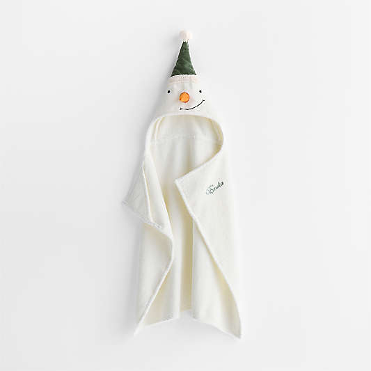 Snowman 100% Organic Cotton Hooded Baby Christmas Towel
