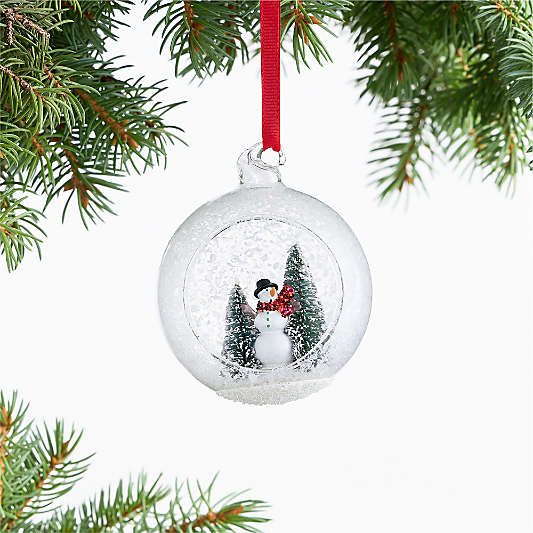 Glass Snowman Snowglobe Christmas Tree Ornament