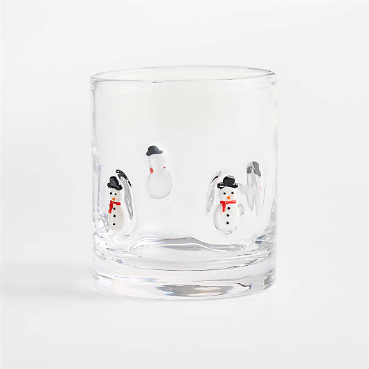 Snowman Icon 15-Oz. Double Old-Fashioned Glass