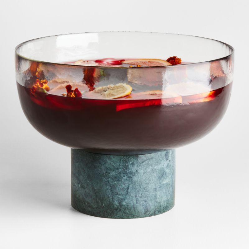 Sobolo Glass Punch Bowl and Marble Stand by Eric Adjepong