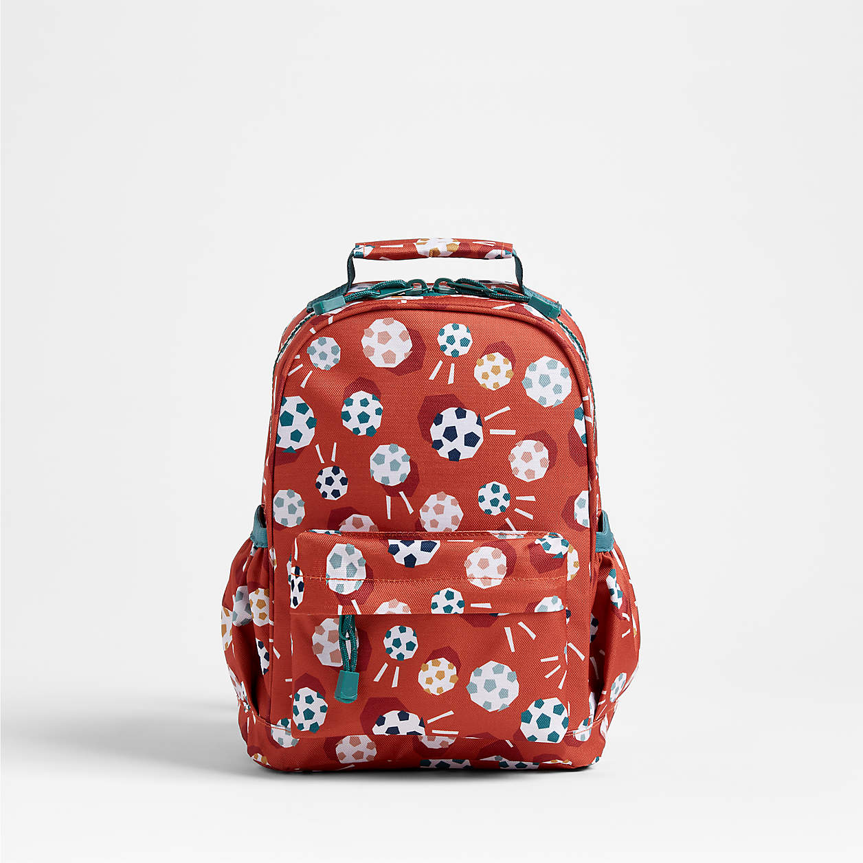 Soccer Print Personalized Small Kids School Backpack with Side Pockets