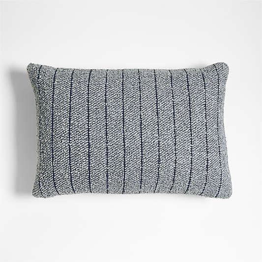 Soft Boucle Striped 24x16 Mist Blue Indoor/Outdoor Throw Pillow