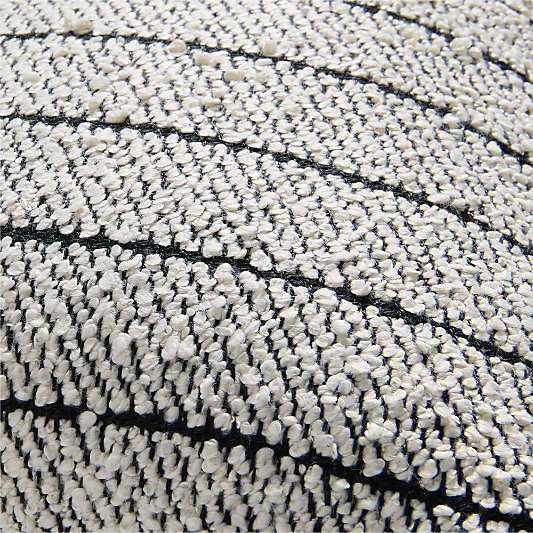 Soft Boucle Striped 24x16 Arctic Ivory Indoor/Outdoor Throw Pillow