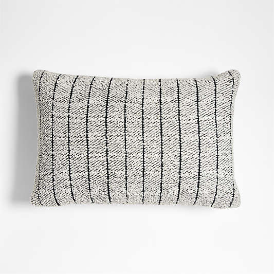 Soft Boucle Striped 24"x16" Arctic Ivory Indoor/Outdoor Throw Pillow