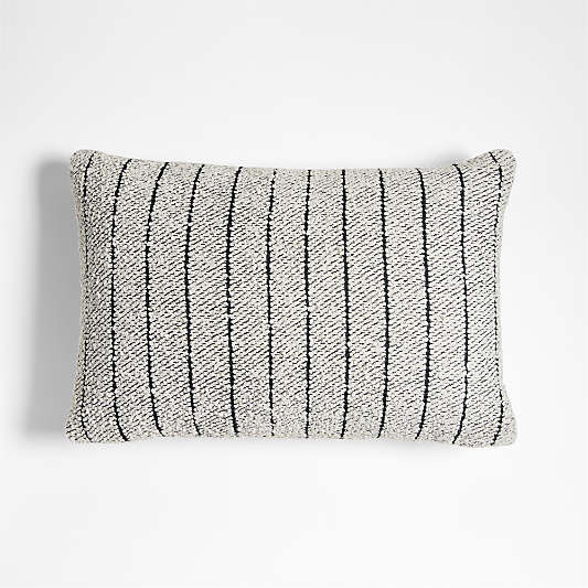 Soft Boucle Striped 24x16 Arctic Ivory Indoor/Outdoor Throw Pillow