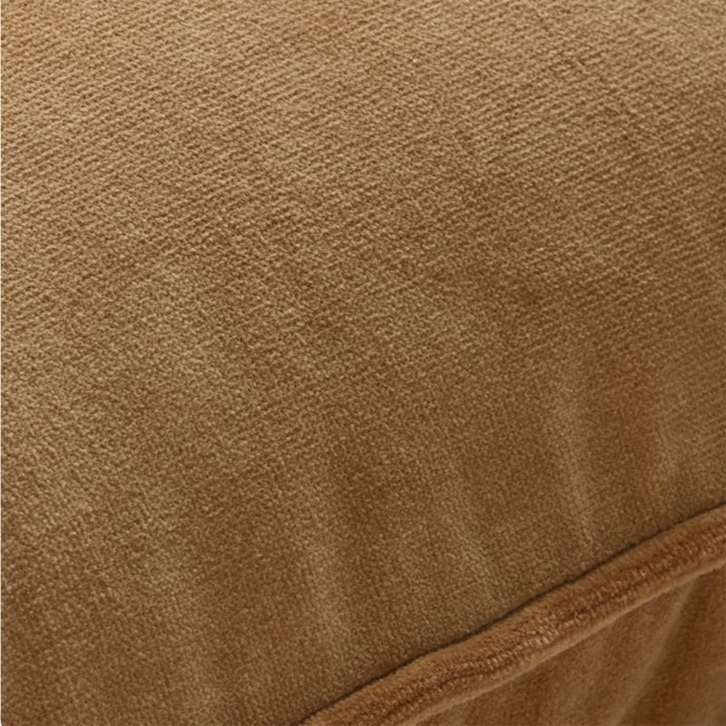 Soft Focus Organic Cotton Velvet 20"x20" Chestnut Brown Throw Pillow with Down-Alternative Insert by Laura Harrier and Tiffany Howell - image 1 of 5