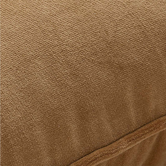 Soft Focus Organic Cotton Velvet 20"x20" Chestnut Brown Throw Pillow Cover by Laura Harrier and Tiffany Howell