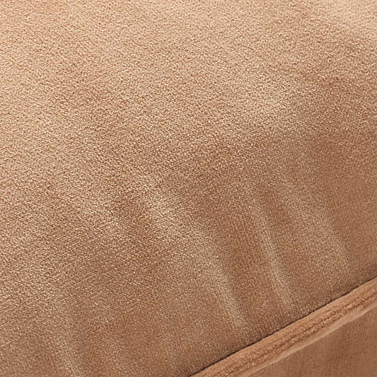 Soft Focus Organic Cotton Velvet 20"x20" Warm Rose Throw Pillow with Feather Insert by Laura Harrier and Tiffany Howell