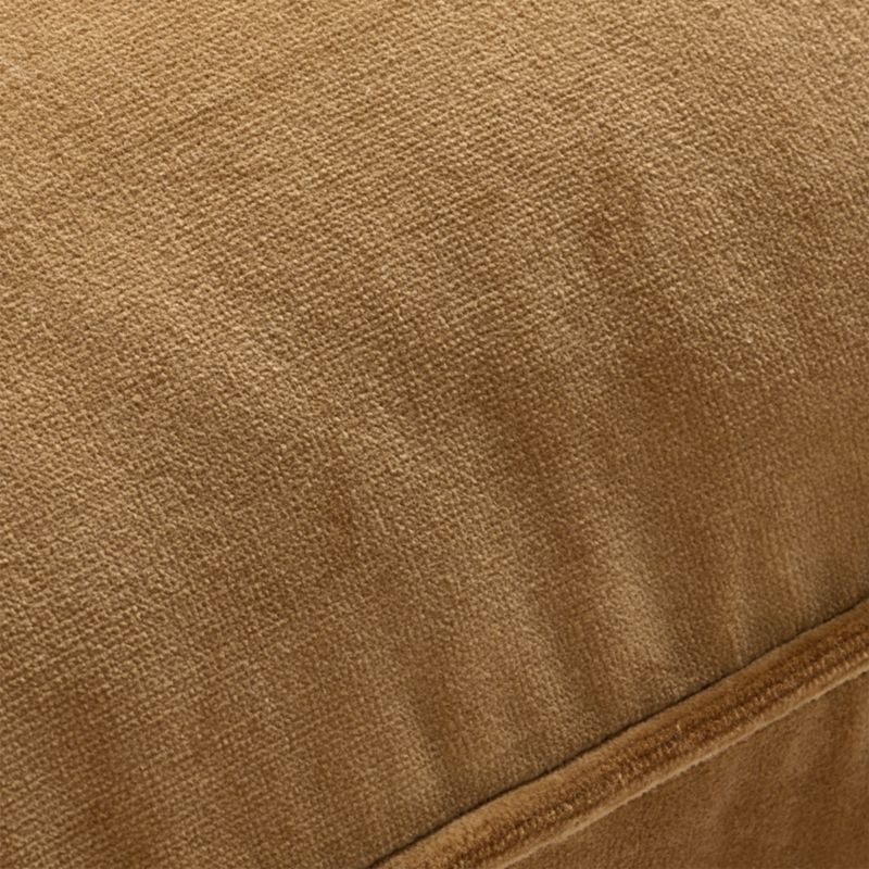 Soft Focus Organic Cotton Velvet 22"x15" Chestnut Brown Throw Pillow with Down-Alternative Insert by Laura Harrier and Tiffany Howell - image 1 of 6