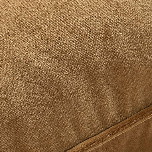 Soft Focus Organic Cotton Velvet 22"x15" Chestnut Brown Throw Pillow Cover by Laura Harrier and Tiffany Howell