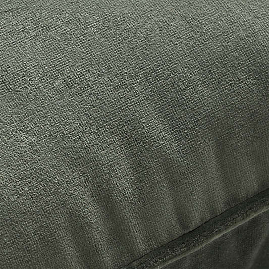 Soft Focus Organic Cotton Velvet 22"x15" Clover Green Throw Pillow Cover by Laura Harrier and Tiffany Howell